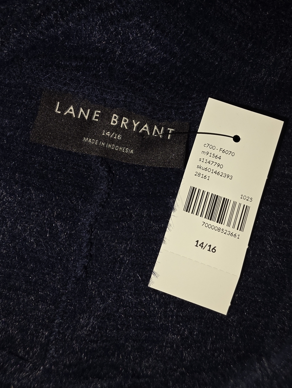 NWT Lane Bryant Cowl Neck Pullover Size 14/16 Maritime Blue - Picture 5 of 9